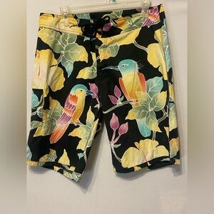 Polo Ralph Lauren Vintage Mens 32 Multicolor Jungle Birds Floral Swim Trunks